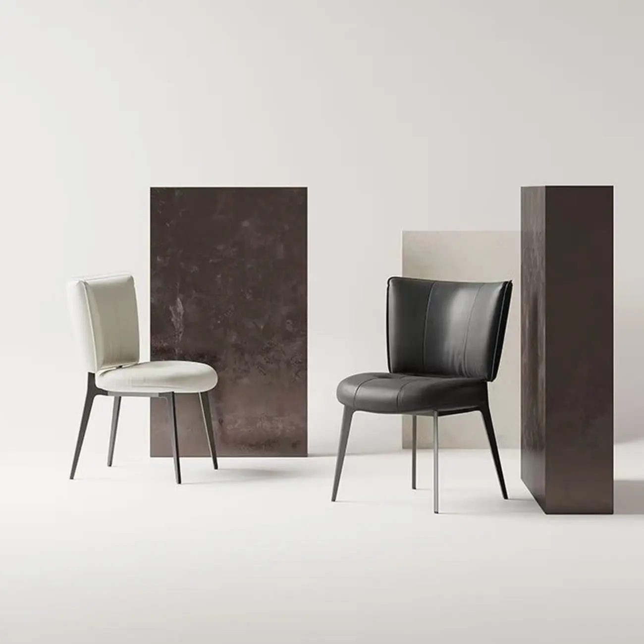 Urban Chic Curved Back Upholstered Trufted Dining Chairs Image - 7 | homeyfad