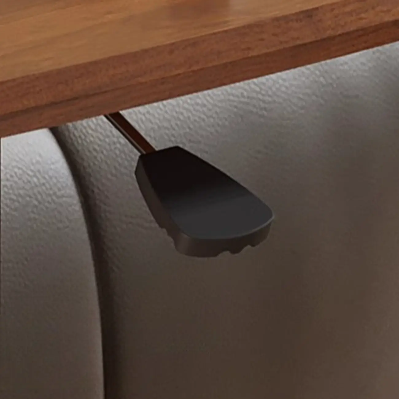 Adjustable Height Minimalist Leather Top Swivel Side Table Image - 7 | homeyfad