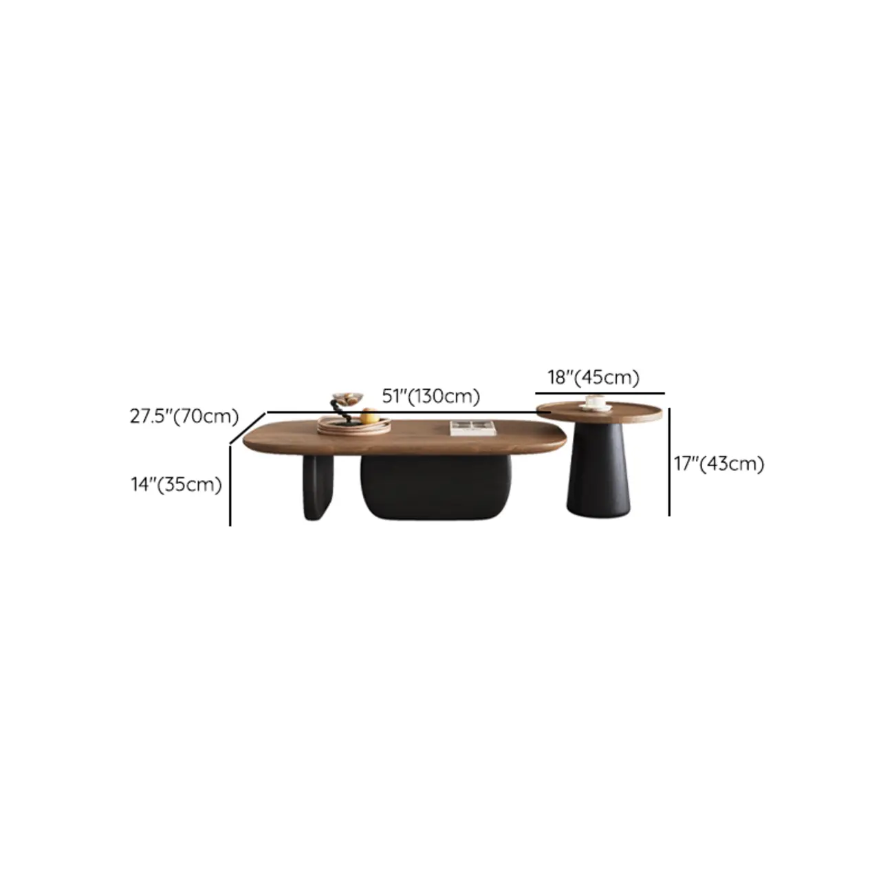 Contemporary Wooden Double Pedestal Nesting Coffee Table Image - 10 | homeyfad