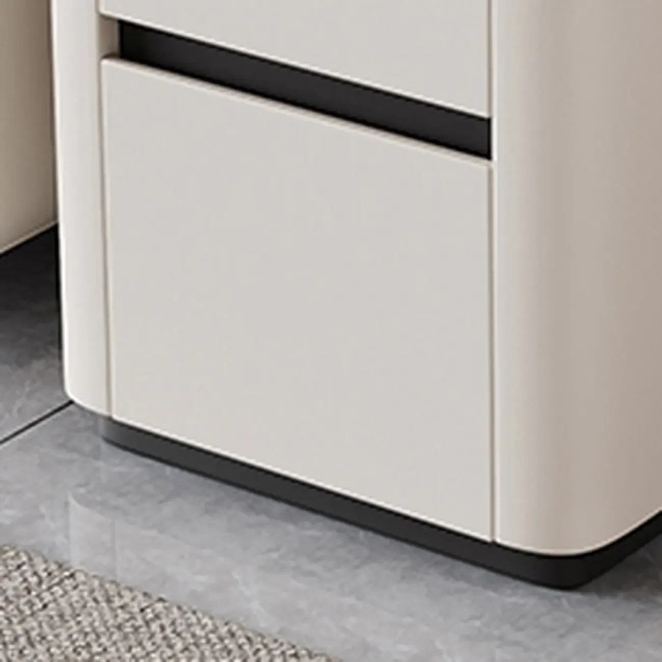 Rectangular 3-drawer Glossy Wood Block Modern Side Table Image - 6