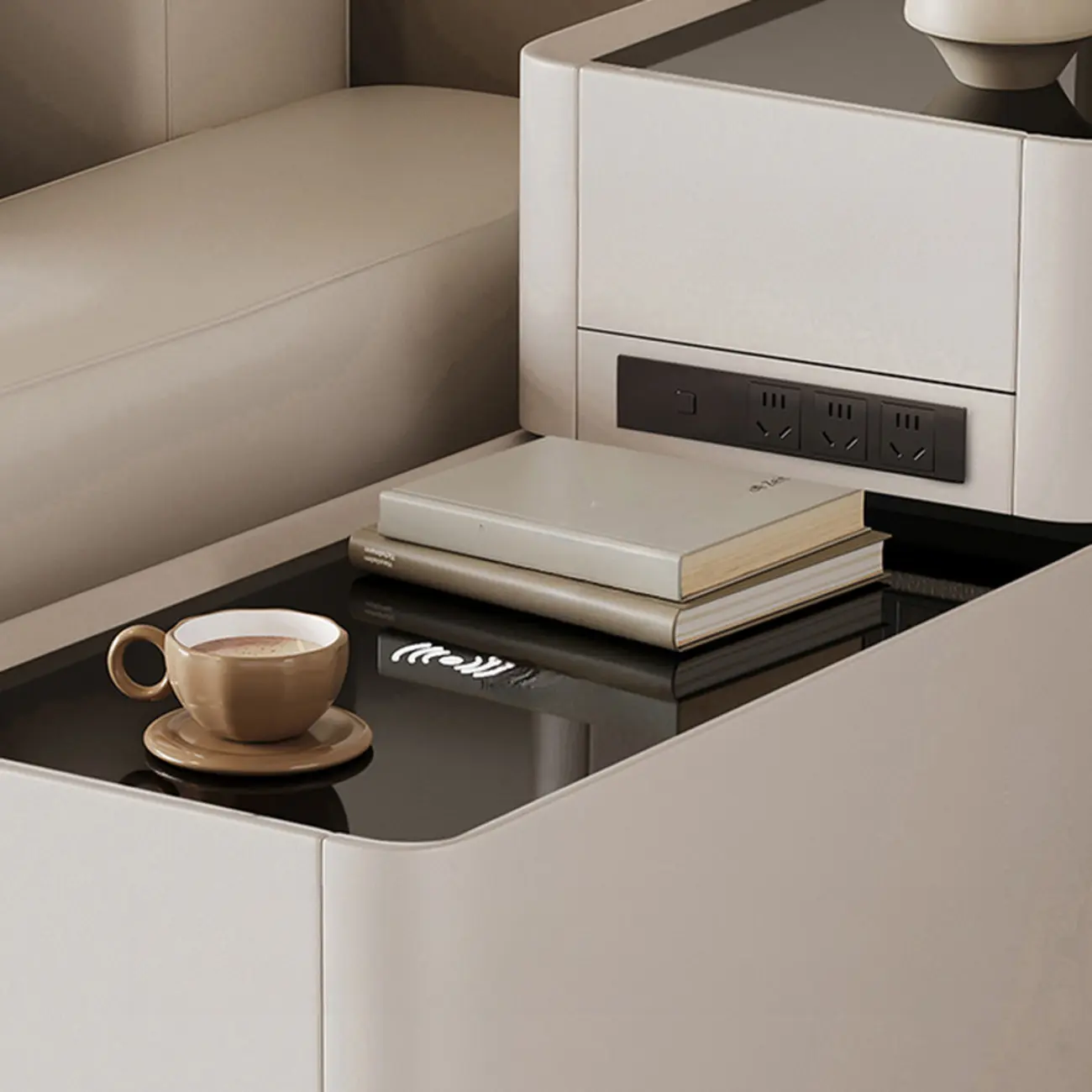 Rectangular 3-drawer Glossy Wood Block Modern Side Table Image - 8 | homeyfad