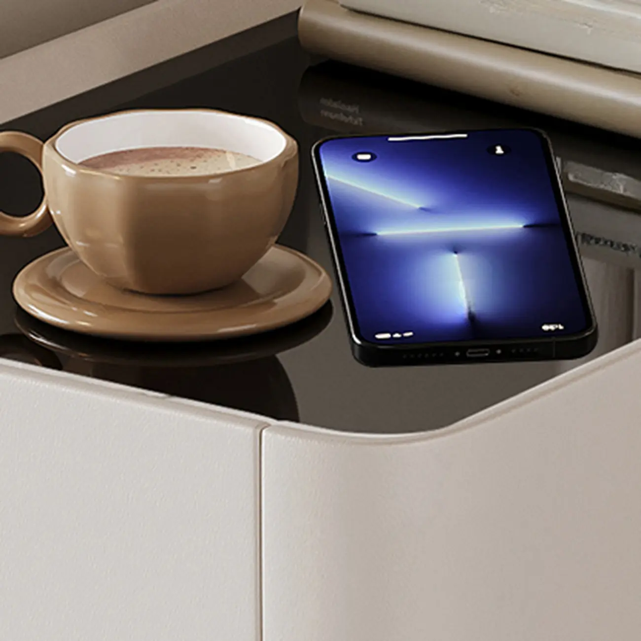 Rectangular 3-drawer Glossy Wood Block Modern Side Table Image - 10 | homeyfad