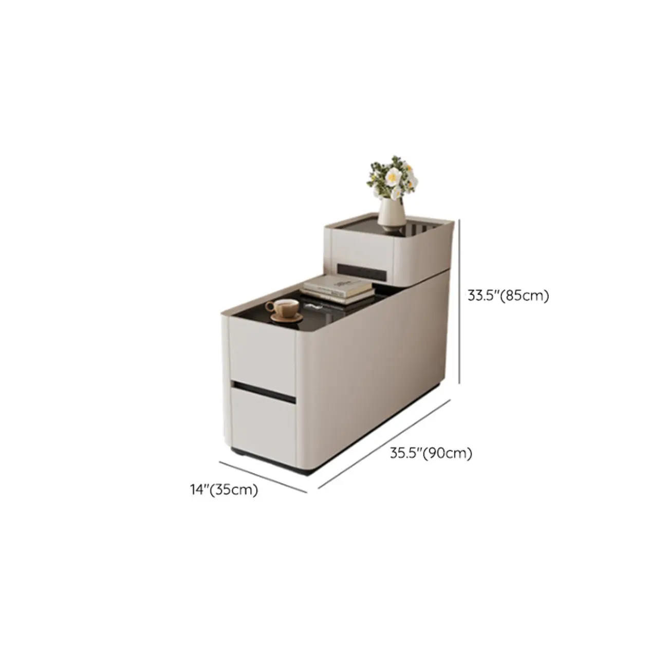 Rectangular 3-drawer Glossy Wood Block Modern Side Table Image - 19 | homeyfad