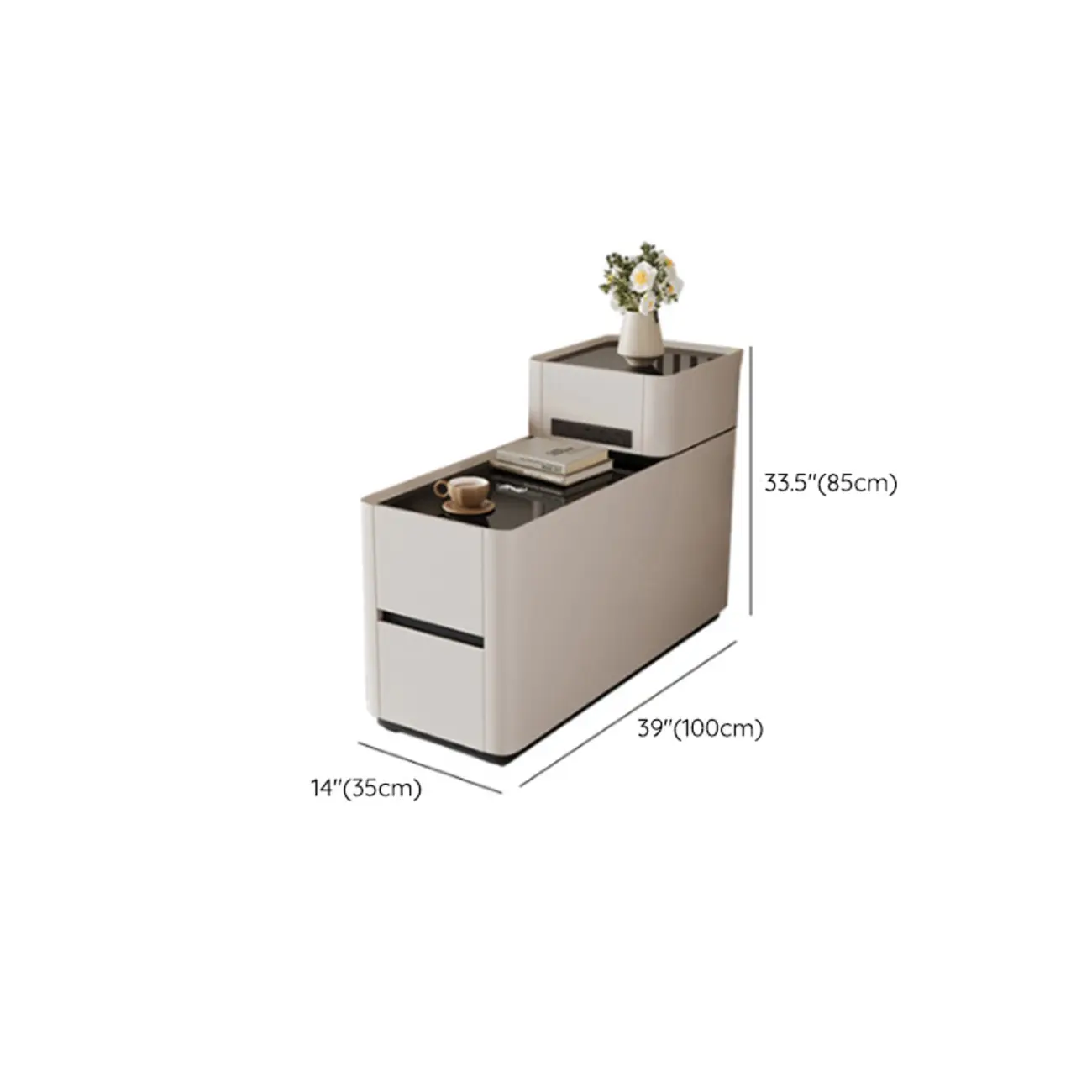 Rectangular 3-drawer Glossy Wood Block Modern Side Table Image - 22 | homeyfad