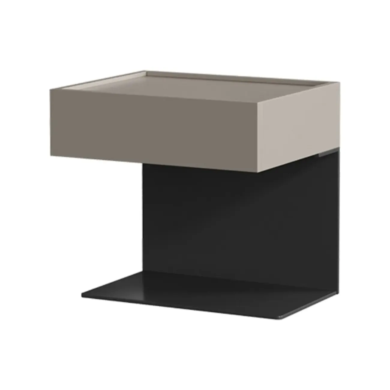 Modern Composite Wood Nightstand with Drawer Storage Image - 2