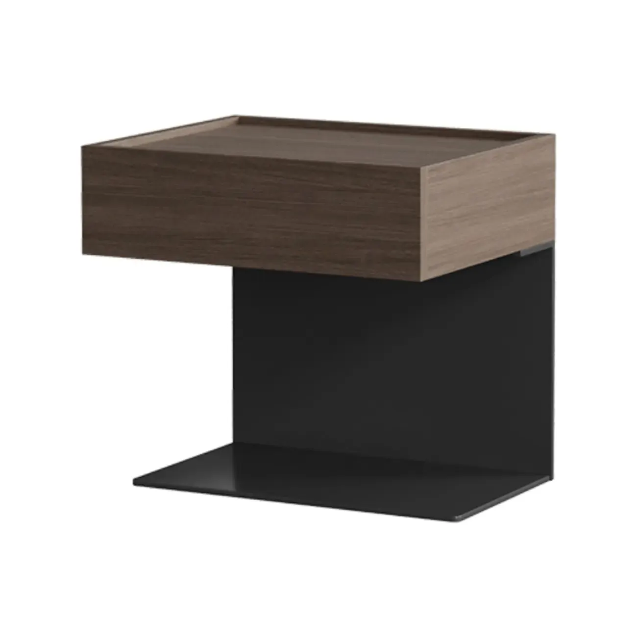 Modern Composite Wood Nightstand with Drawer Storage Image - 3