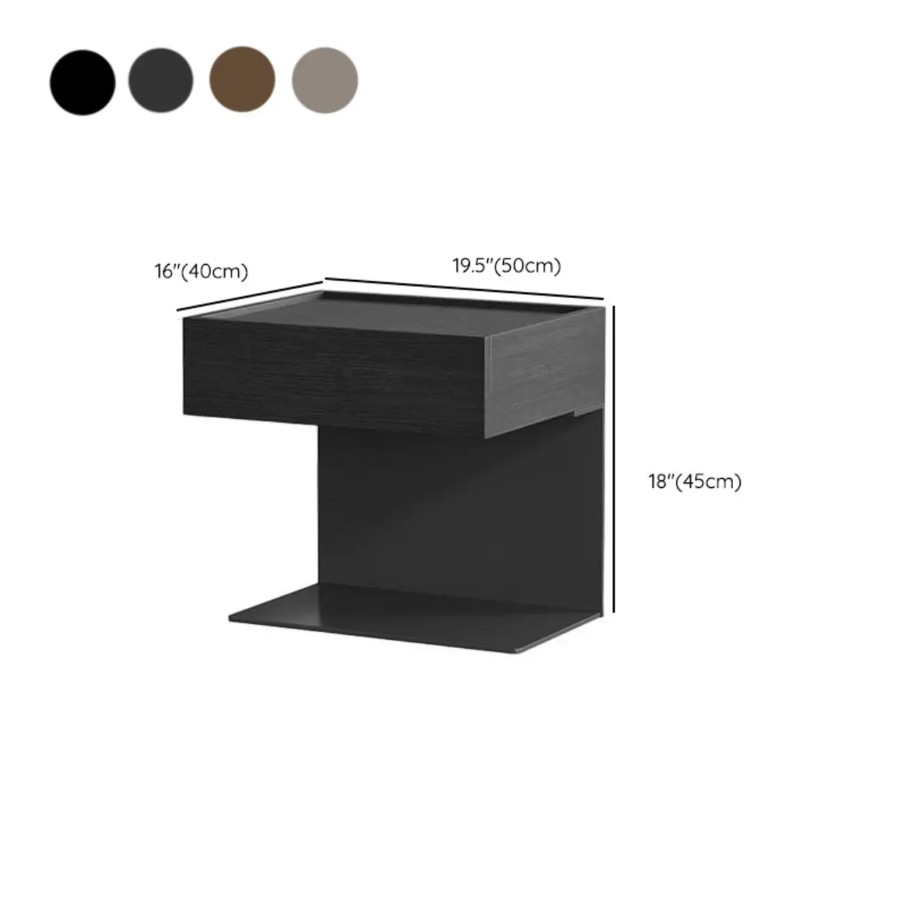 Modern Composite Wood Nightstand with Drawer Storage #size | homeyfad