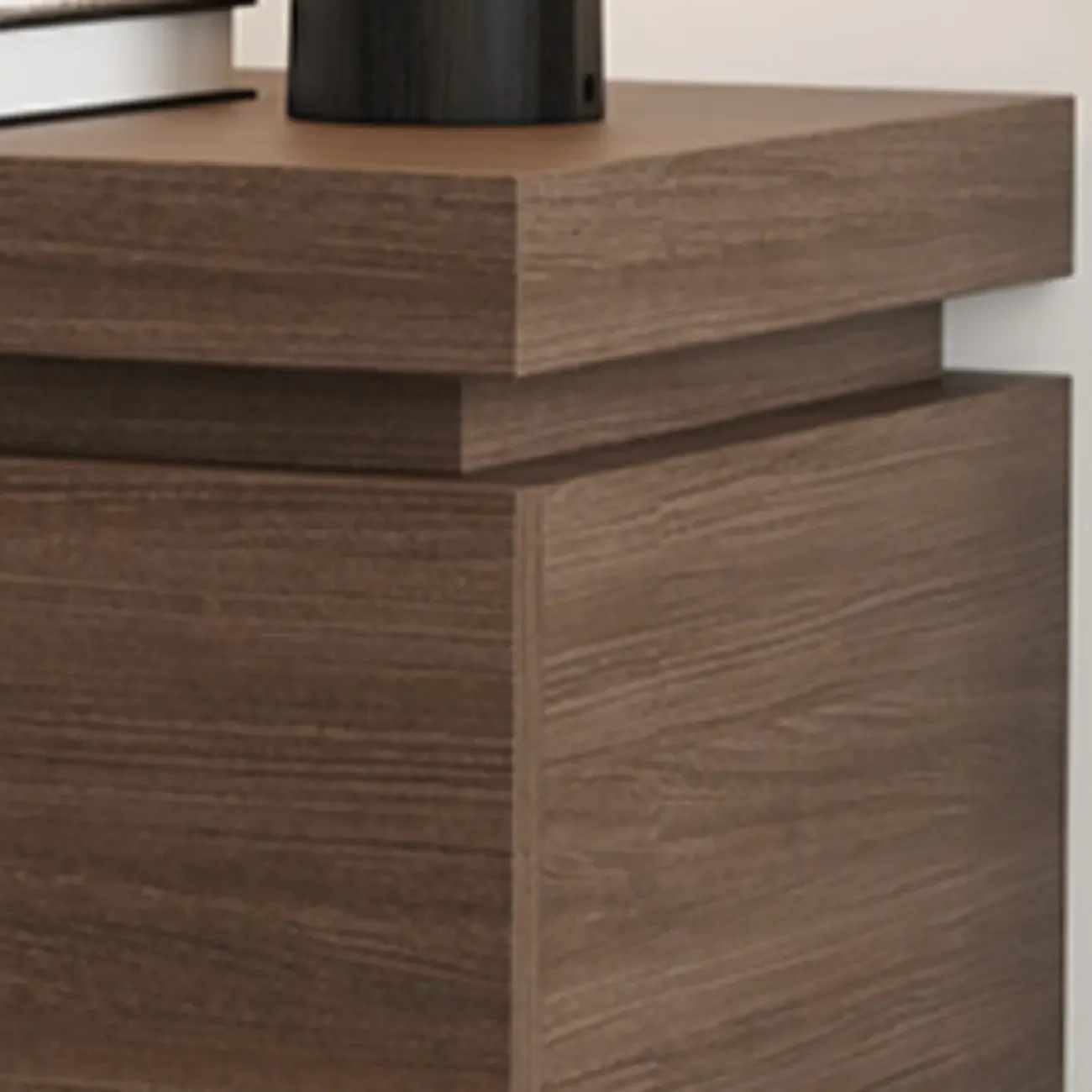 Dark Walnut Wood 1-drawer Nightstand with Laminate Top Image - 5