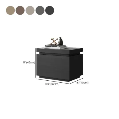 Dark Walnut Wood 1-drawer Nightstand with Laminate Top #size