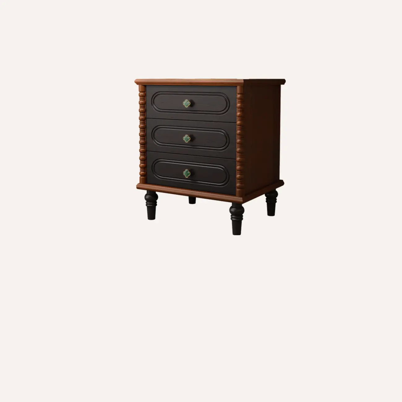 Mid Century Modern Wooden 3-drawer Nightstand with Legs Image - 9 | homeyfad