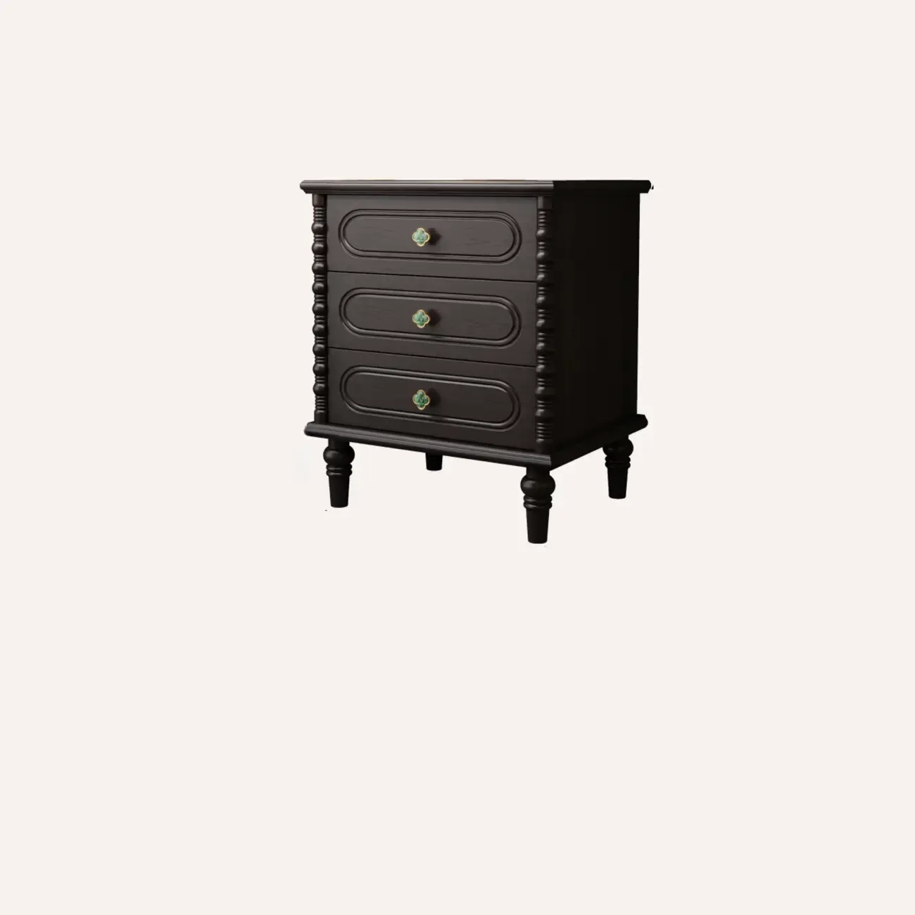 Mid Century Modern Wooden 3-drawer Nightstand with Legs Image - 10