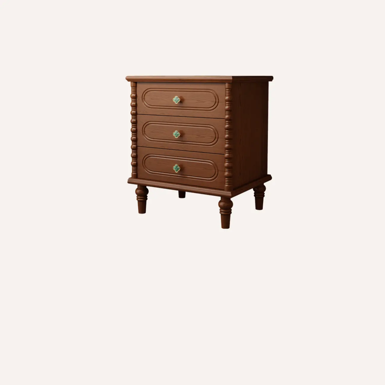 Mid Century Modern Wooden 3-drawer Nightstand with Legs Image - 11 | homeyfad