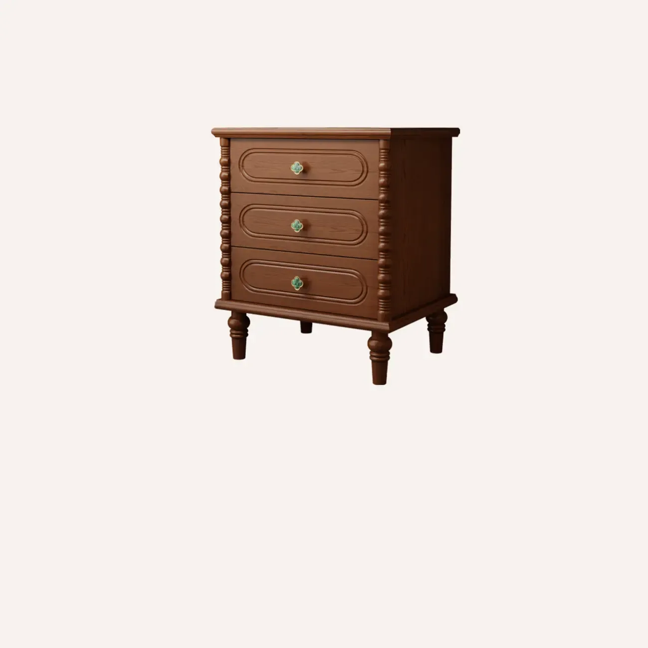 Mid Century Modern Wooden 3-drawer Nightstand with Legs Image - 11