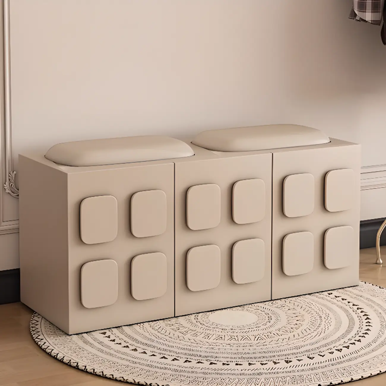 Contemporary Black Upholstered Entry Bench Storage Included Image - 3 | homeyfad