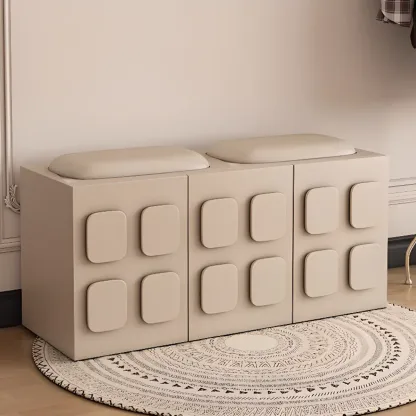 Contemporary Black Upholstered Entry Bench Storage Included Image - 3