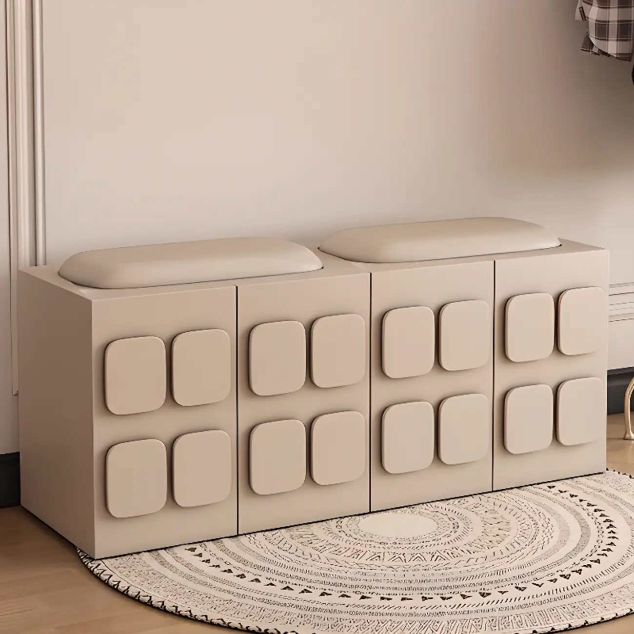 Contemporary Black Upholstered Entry Bench Storage Included Image - 15 | homeyfad