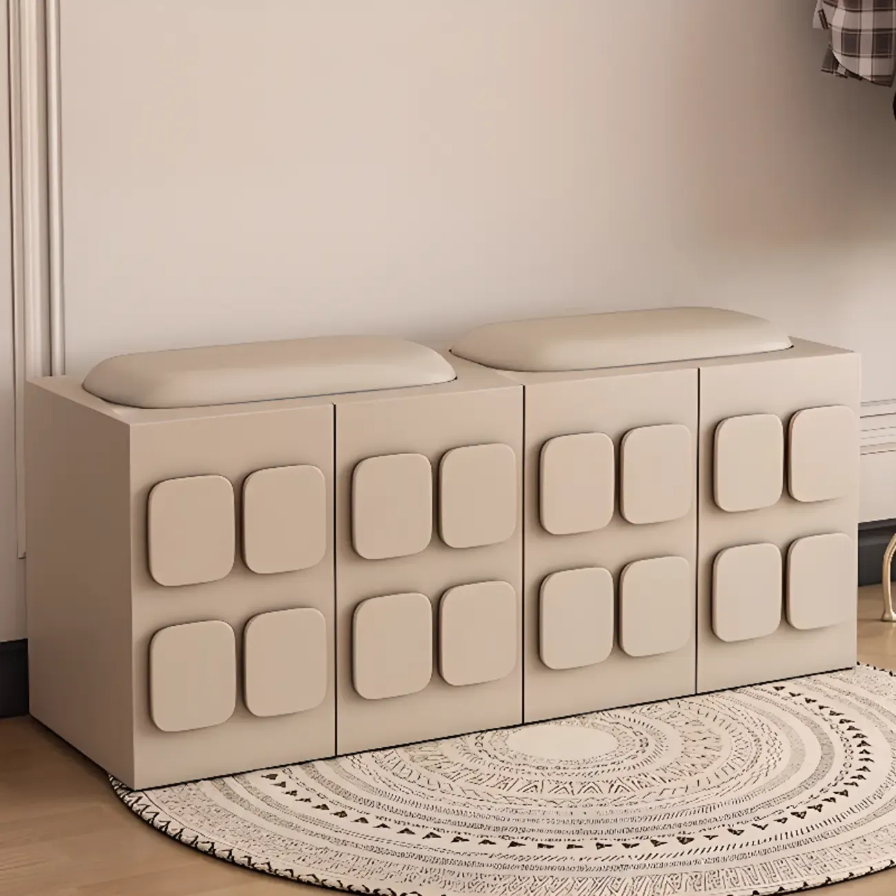 Contemporary Black Upholstered Entry Bench Storage Included Image - 15