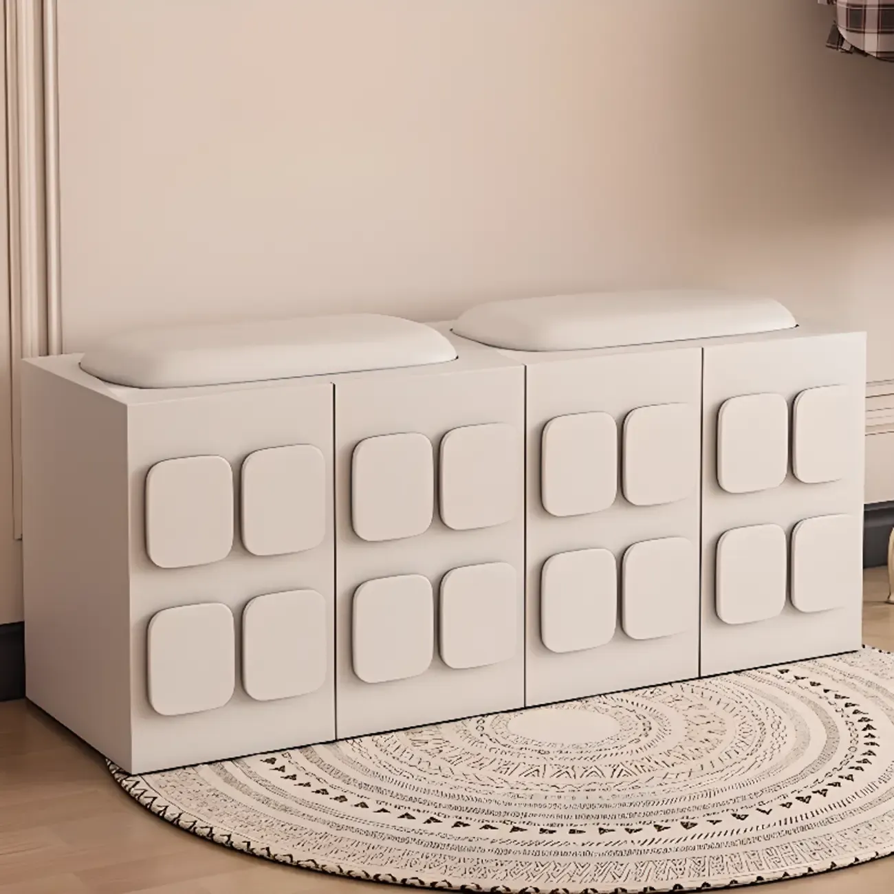 Contemporary Black Upholstered Entry Bench Storage Included Image - 16