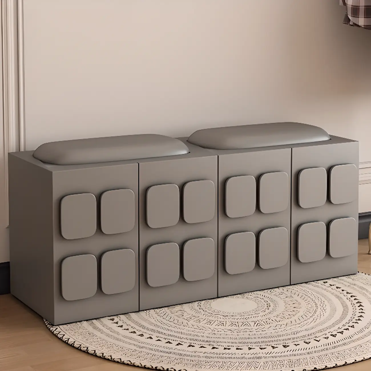 Contemporary Black Upholstered Entry Bench Storage Included Image - 17 | homeyfad