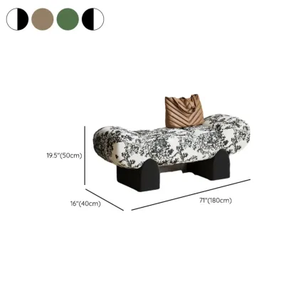 Modern Toil/animal Print Upholstered Entryway Bench Image - 12