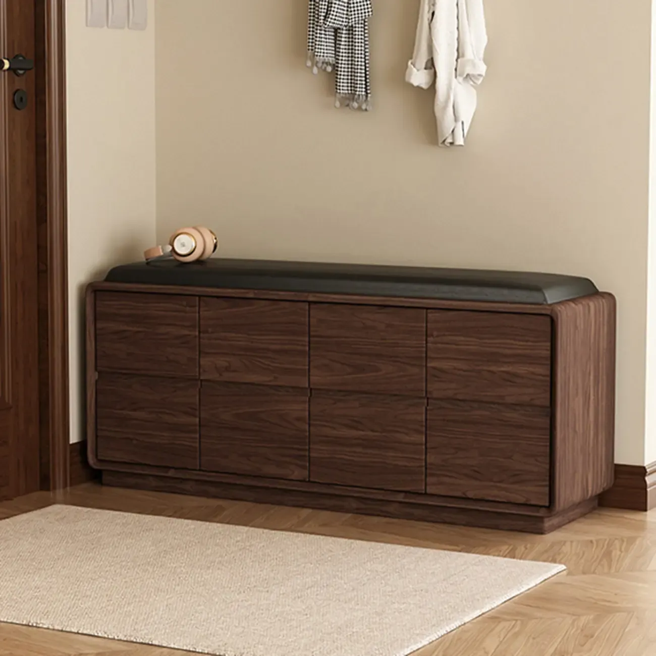 2-tier Modern Upholstered Shoe Bench With Storage Image - 23