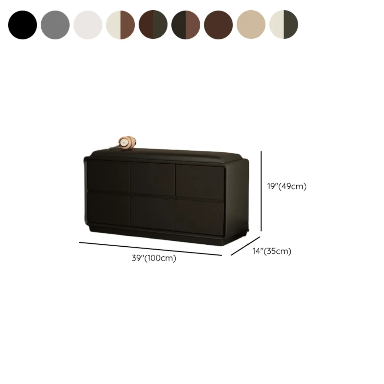 2-tier Modern Upholstered Shoe Bench With Storage #size | homeyfad