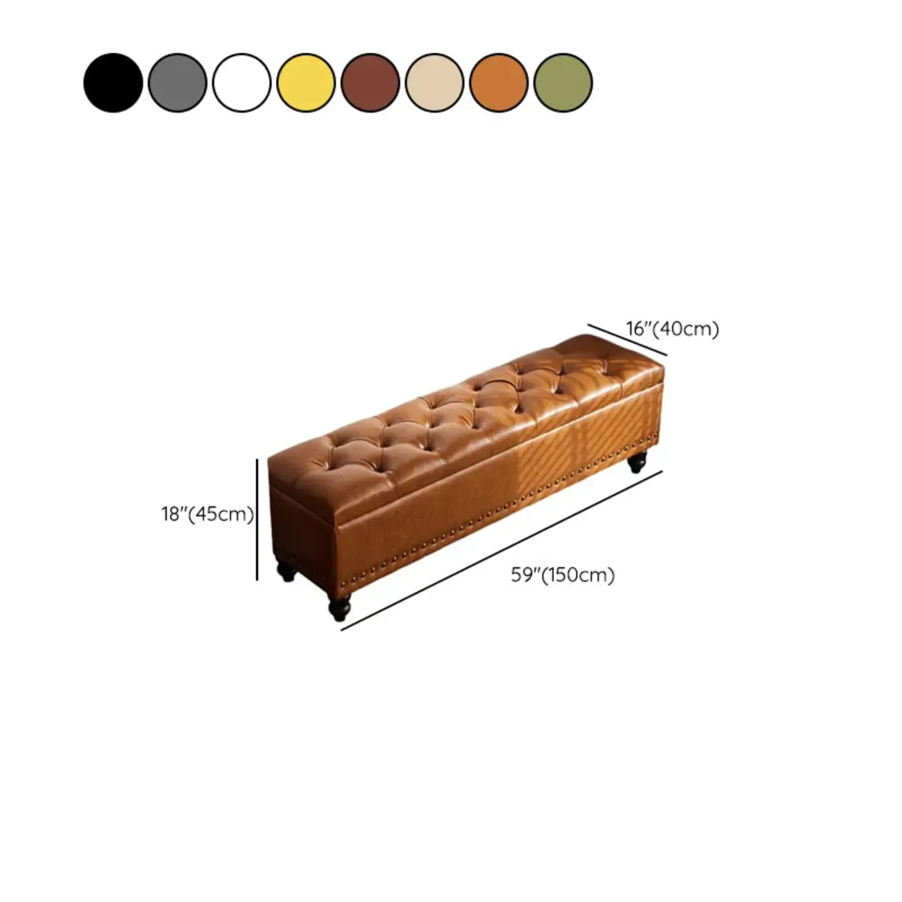 Traditional Upholstered Leather Bedroom Bench Flip-top Design Image - 16