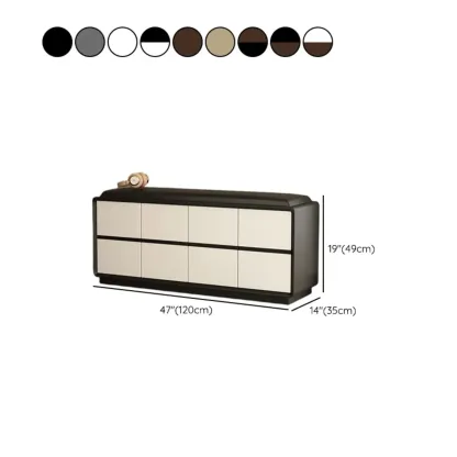 Minimalist Entryway 2-tier Upholstered Shoe Storage Bench Image - 25