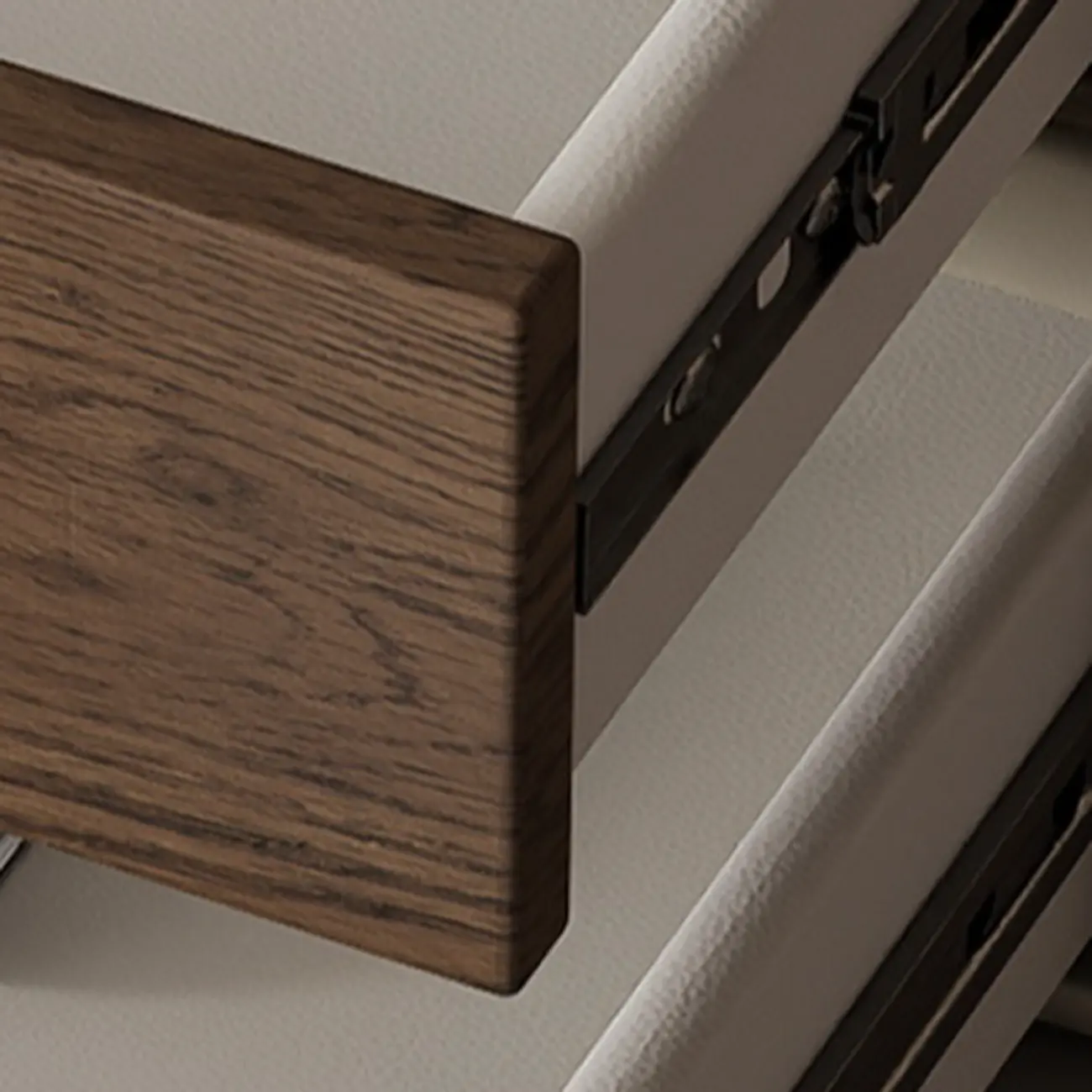 Swivel Contemporary Wood Faux Leather Wrapped Nightstand Image - 9 | homeyfad