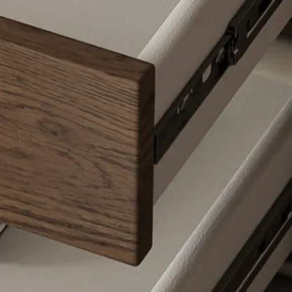 Swivel Contemporary Wood Faux Leather Wrapped Nightstand Image - 9