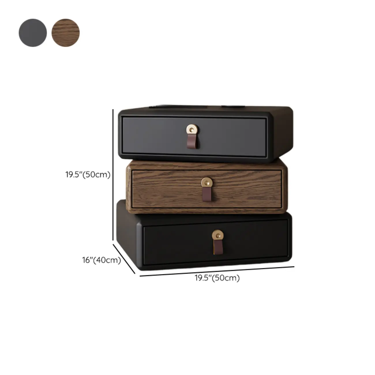 Swivel Contemporary Wood Faux Leather Wrapped Nightstand #size | homeyfad