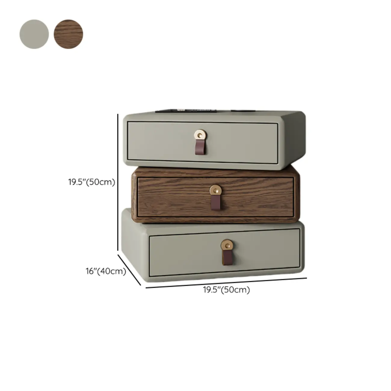 Swivel Contemporary Wood Faux Leather Wrapped Nightstand Image - 32 | homeyfad