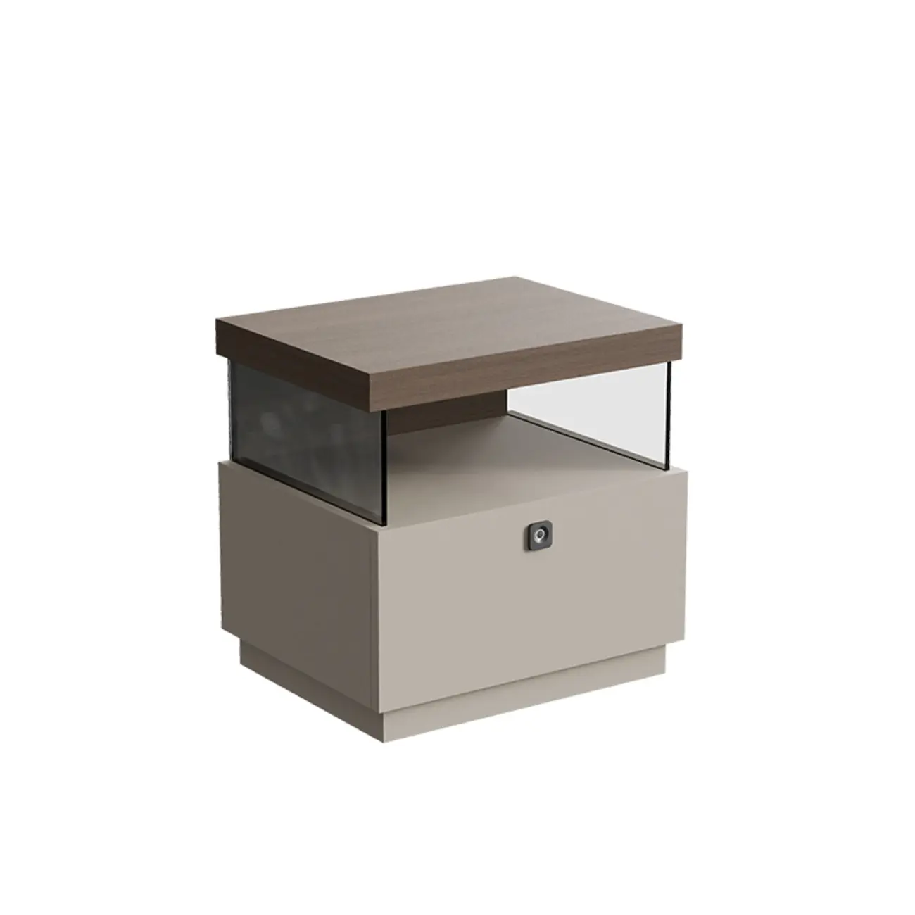 Elegant Khaki Modern Wooden Nightstand with Drawer Image - 16 | homeyfad