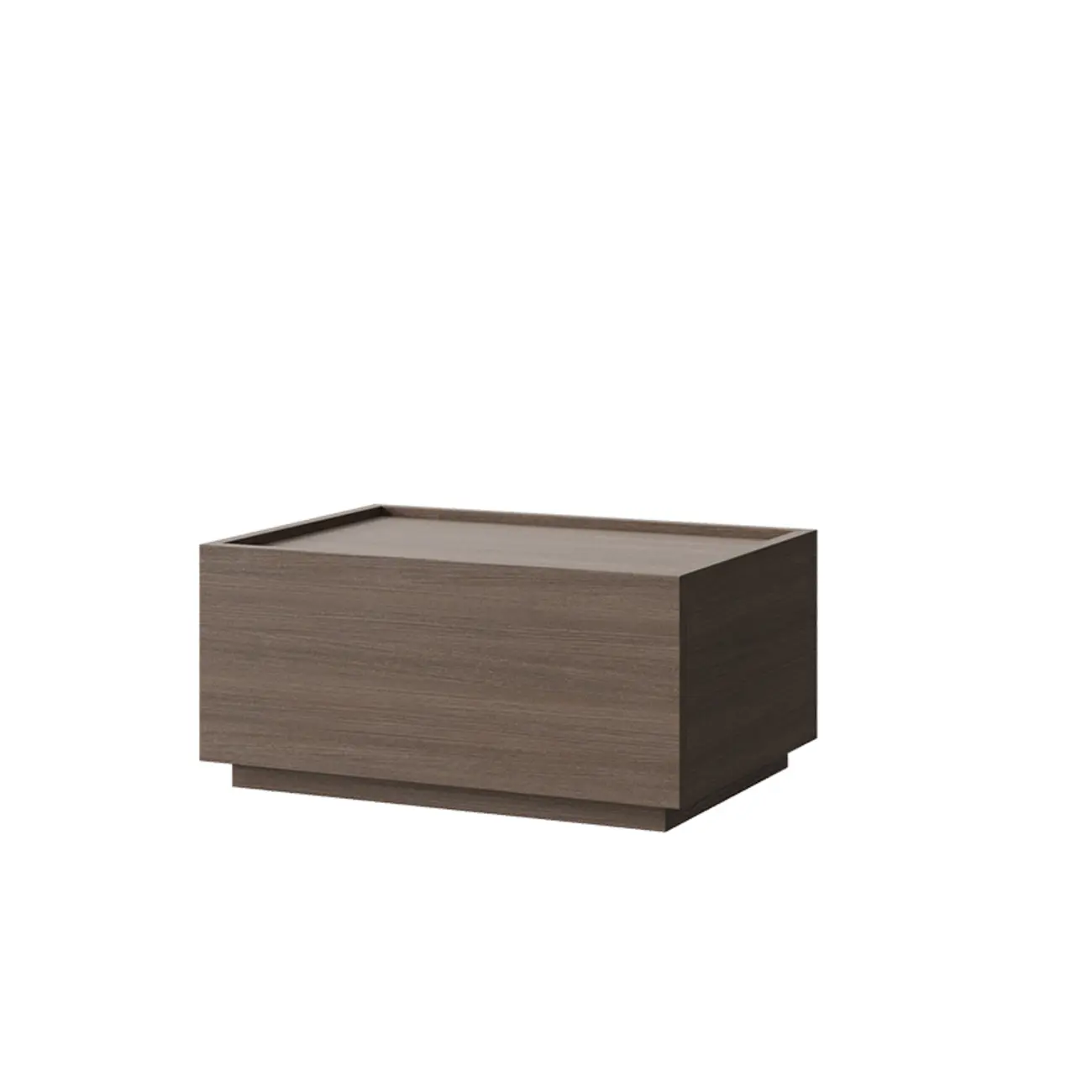 Minimalist Walnut Wooden 1-drawer Low Bedside Table Image - 9 | homeyfad