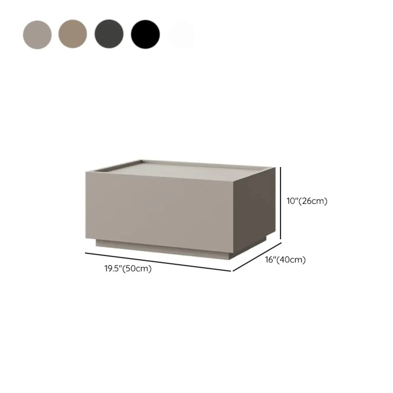 Minimalist Walnut Wooden 1-drawer Low Bedside Table #size