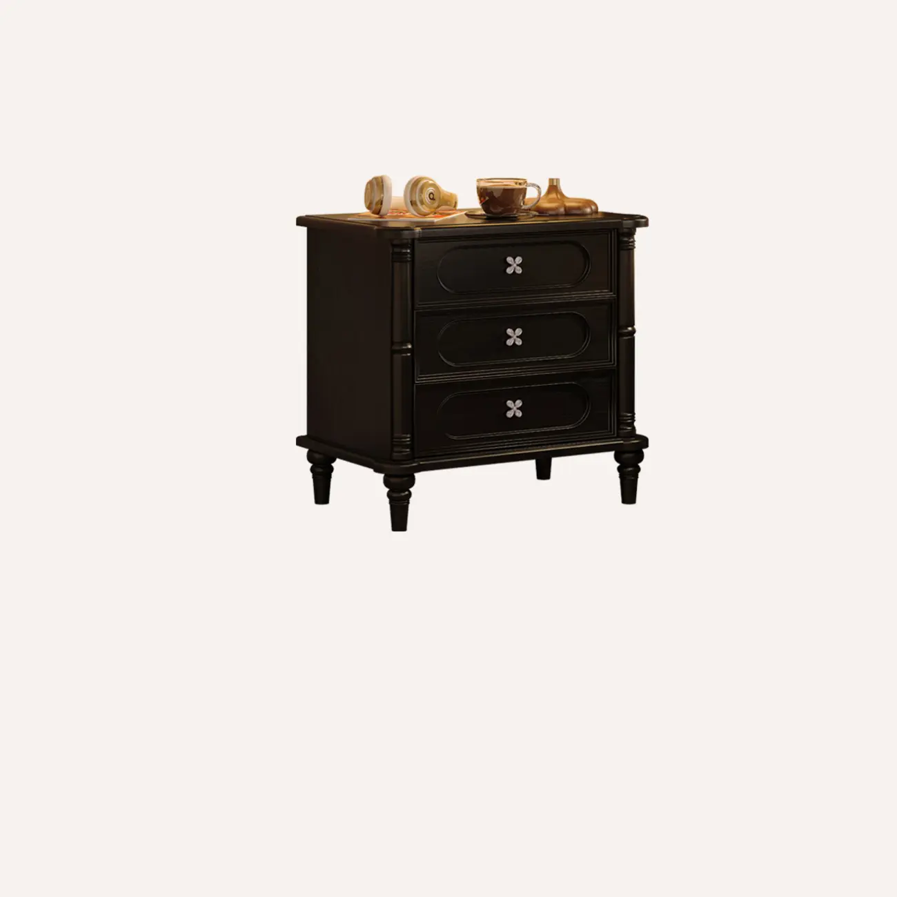 Traditional Wooden Nightstand with Hidden Built-in Safe Image - 6 | homeyfad