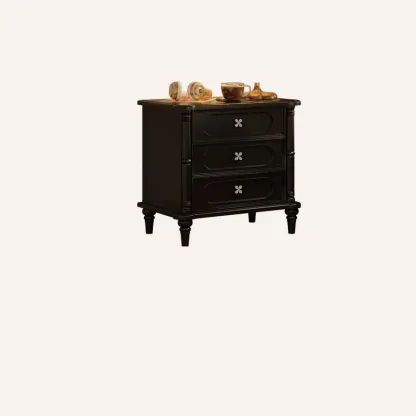 Traditional Wooden Nightstand with Hidden Built-in Safe Image - 6