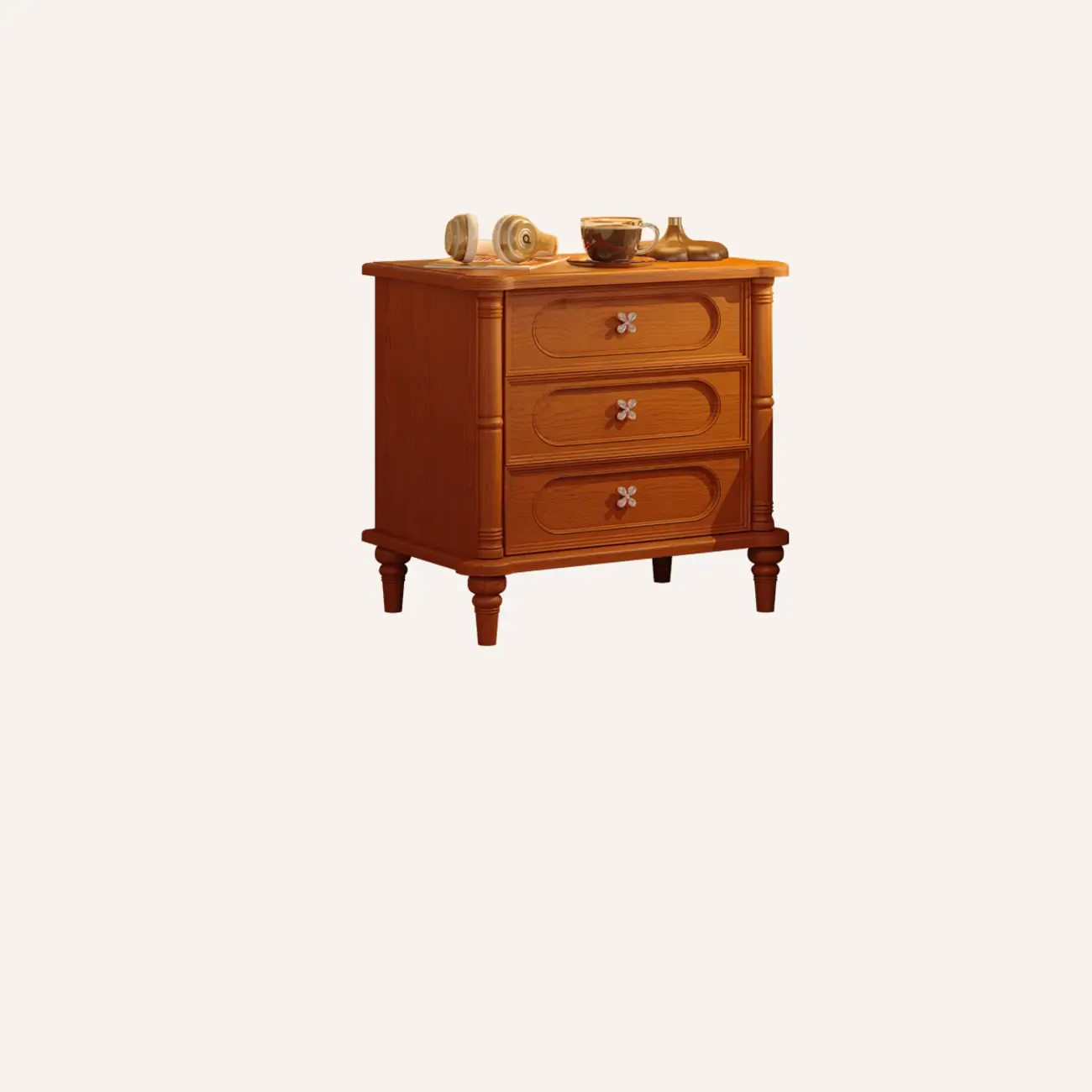 Traditional Wooden Nightstand with Hidden Built-in Safe Image - 7