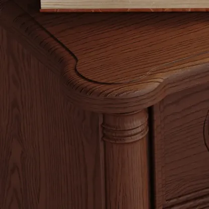 Traditional Wooden Nightstand with Hidden Built-in Safe Image - 9