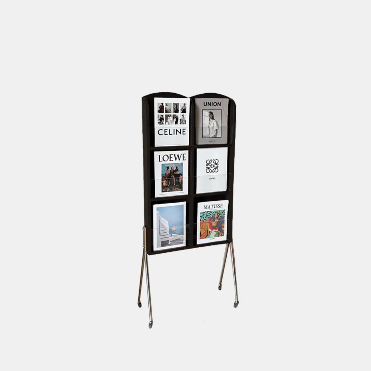 Organizing Shelf with 3-Shelf in Natural Wood, Vertical Closed Back Design Image - 3