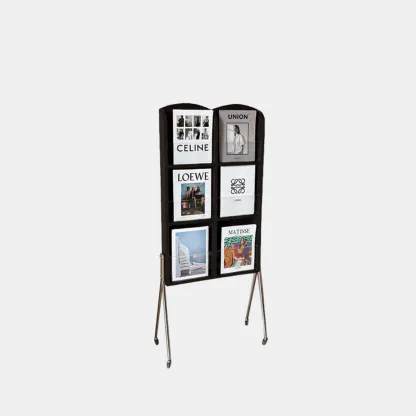 Organizing Shelf with 3-Shelf in Natural Wood, Vertical Closed Back Design Image - 3