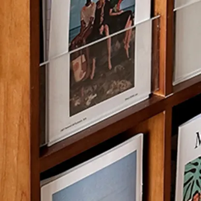 Organizing Shelf with 3-Shelf in Natural Wood, Vertical Closed Back Design Image - 4
