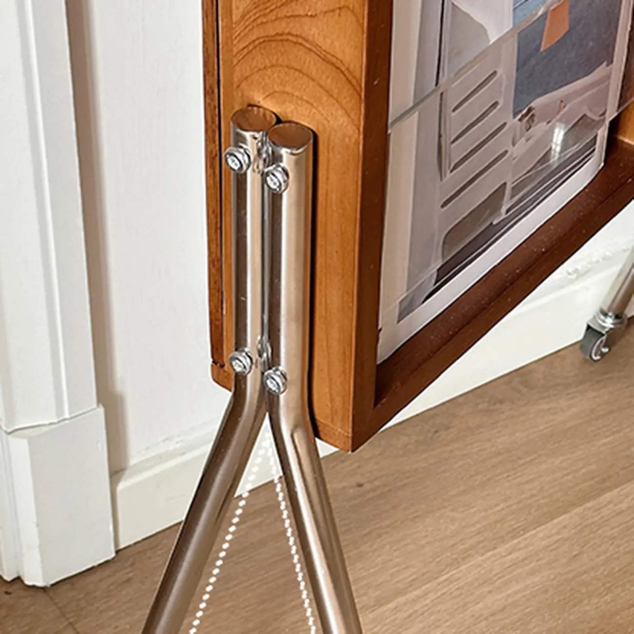 Organizing Shelf with 3-Shelf in Natural Wood, Vertical Closed Back Design Image - 10 | homeyfad