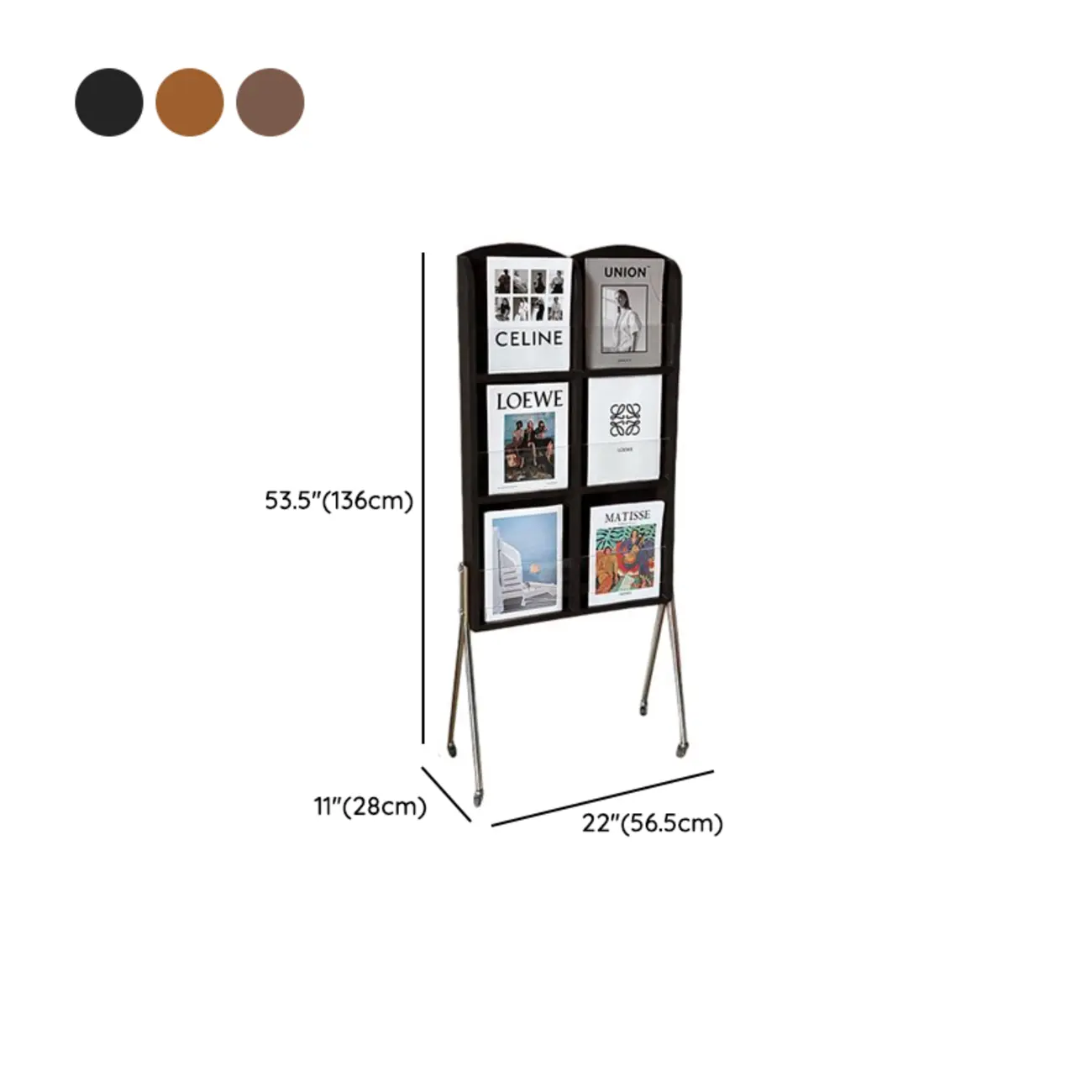 Organizing Shelf with 3-Shelf in Natural Wood, Vertical Closed Back Design #size | homeyfad