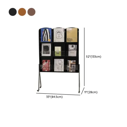 Organizing Shelf with 3-Shelf in Natural Wood, Vertical Closed Back Design Image - 13