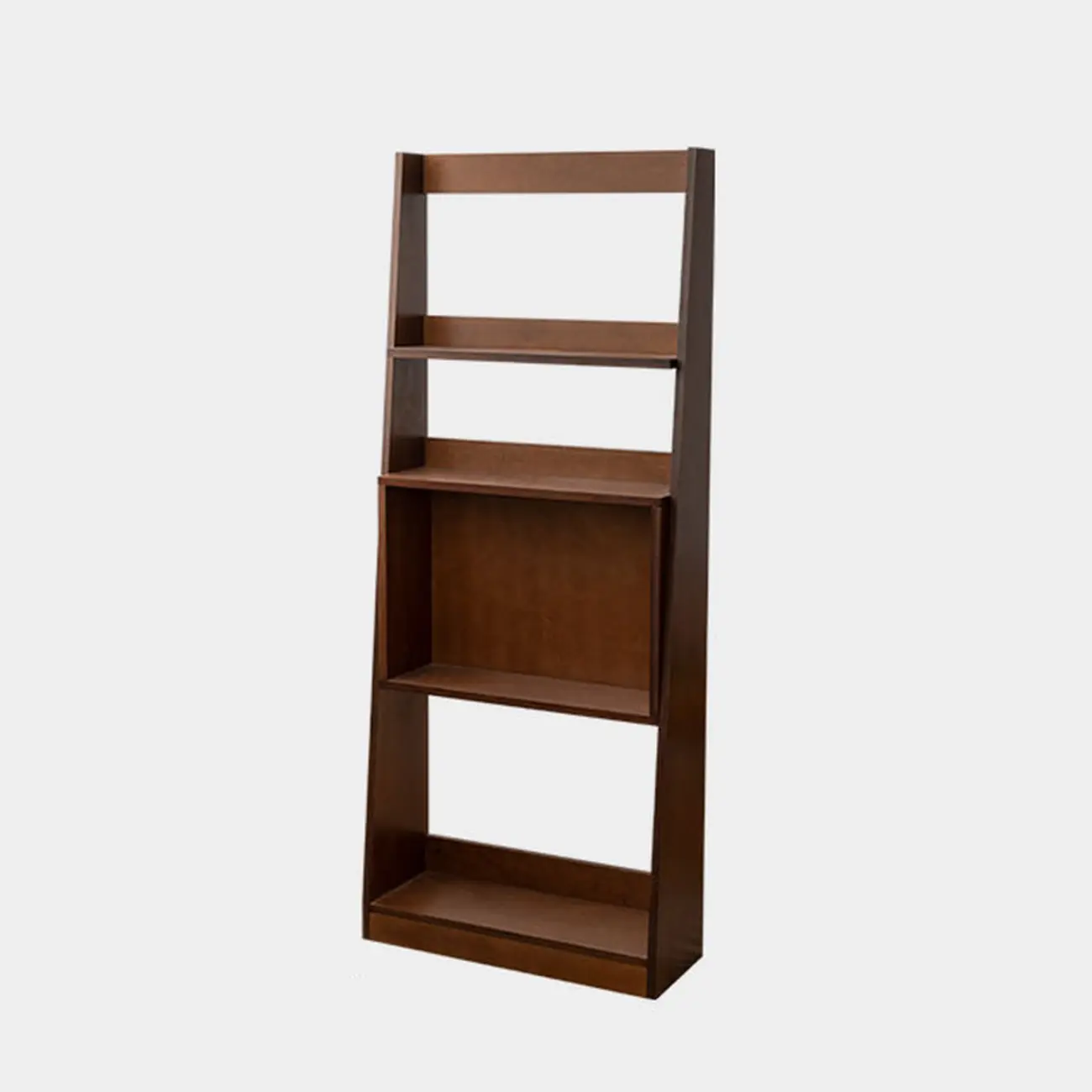 Elegant Vertical Wood Open Back Display Ladder Bookcase Image - 4 | homeyfad