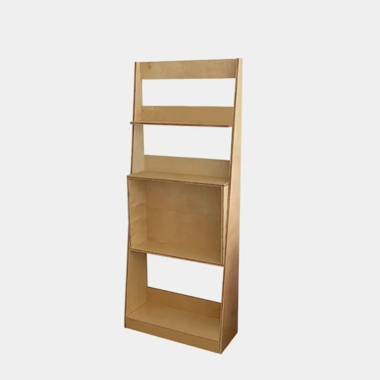 Elegant Vertical Wood Open Back Display Ladder Bookcase | HomeyFad