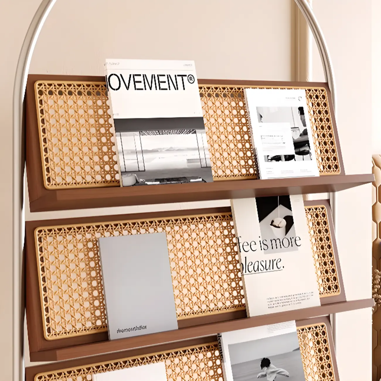 5-tier Modern Alloy Display Vertical Closed Back Bookcase Image - 5 | homeyfad