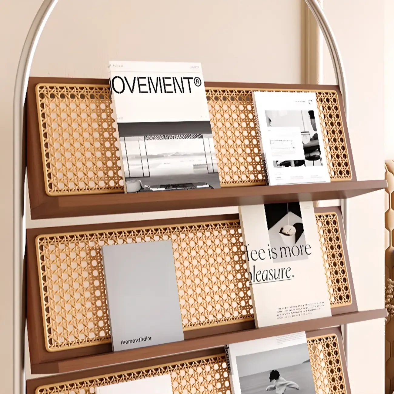 5-tier Modern Alloy Display Vertical Closed Back Bookcase Image - 5