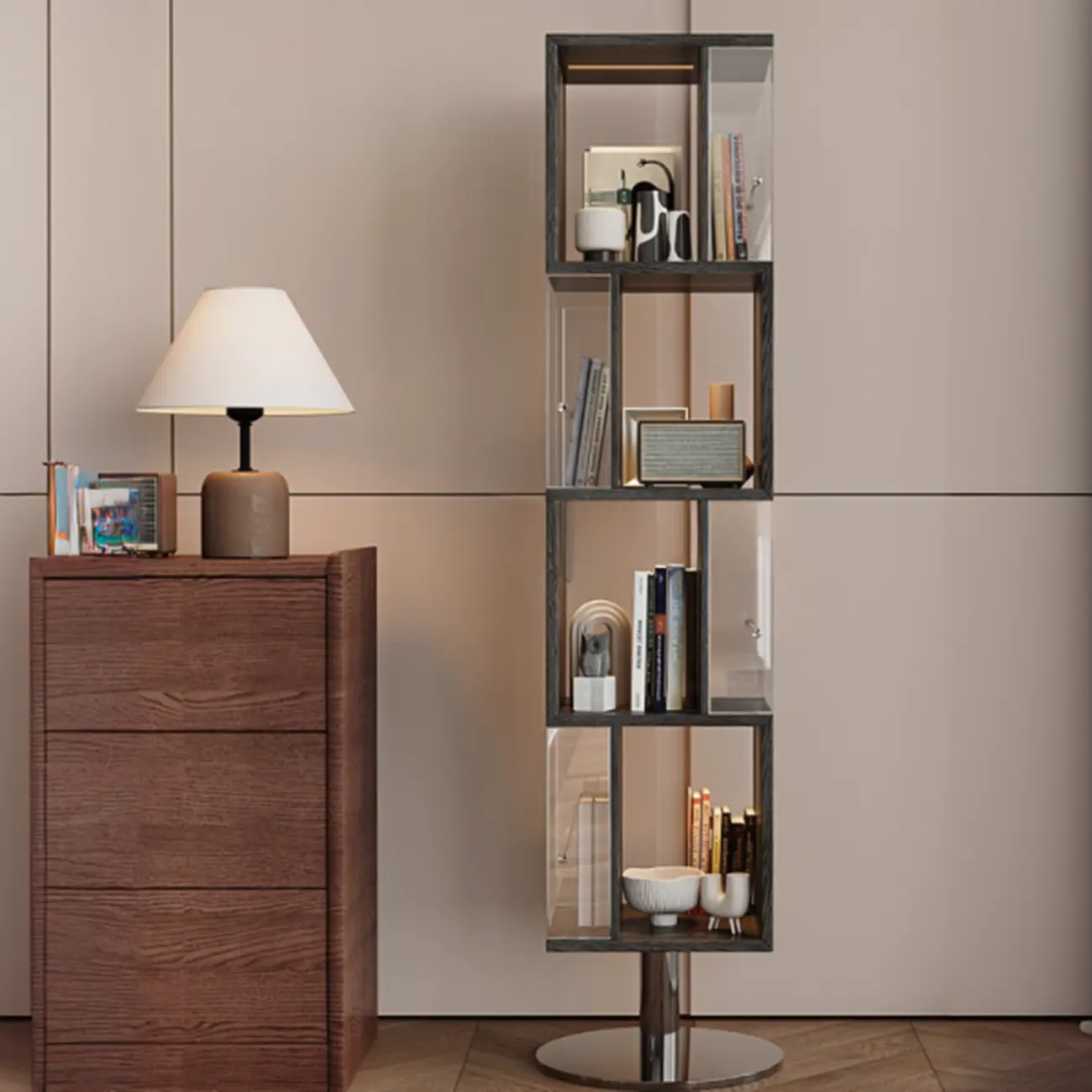 Organizing Shelf with 4 Shelves Stainless Steel Vertical Open Back Image - 5 | homeyfad